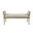 Martha Stewart Bedford Isla Tufted Upholstered Accent Bench with Cane Sides and Wood Frame