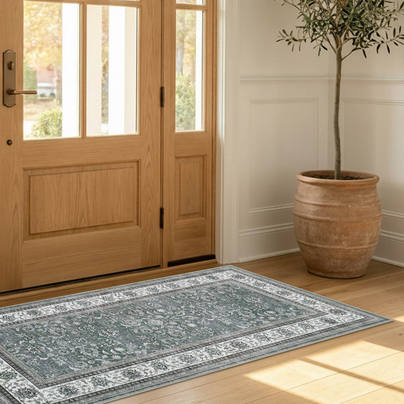  Wyatt & Ash Dream Mink Finley Printed Chenille Rugs, 2' x 4', Green