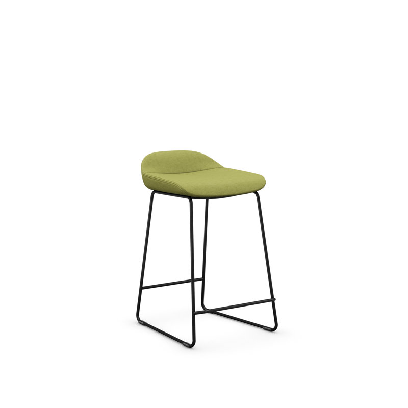 Tabouret Lilly , Noir, Polyester pomme, Tabouret de comptoir (siège d'une hauteur de 24 p