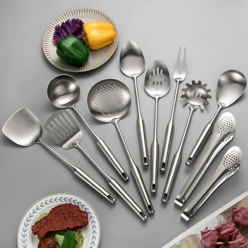 Ensemble d'ustensiles de cuisine, 11 pièces d'outils de cuisine en métal