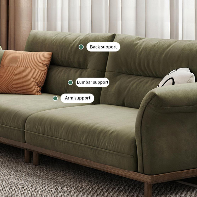 Retro high back simple log style fabric sofa