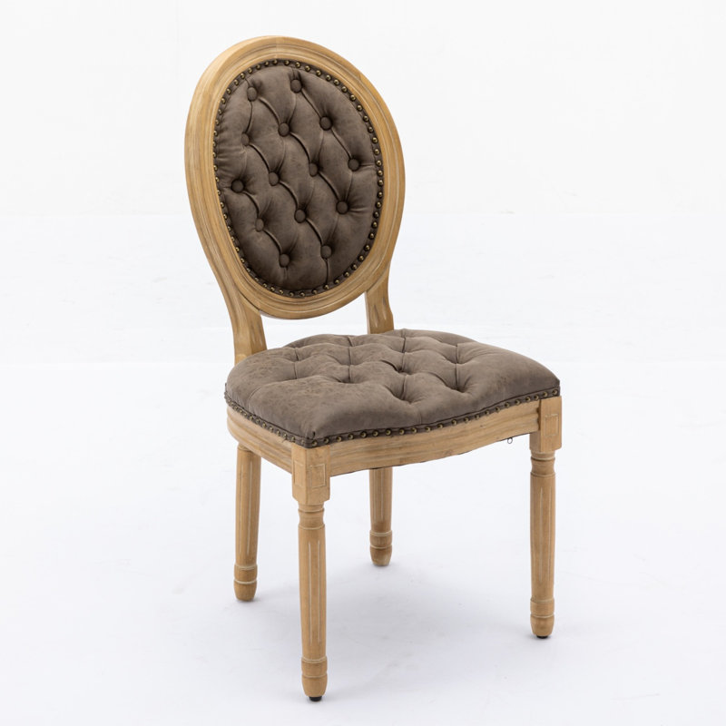 Hurtsboro 19.7'' H Faux Leather Upholstered Side Chair, Brown