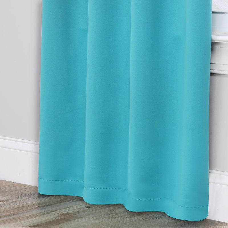 Paire de rideaux obscurcissant avec passe-tringle Moriah Millendon, L 36 po x L 84 po, Turquoise