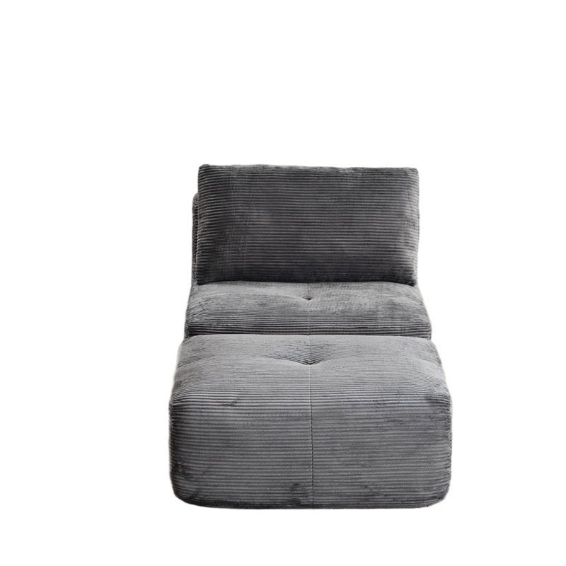 Mousse mémoire moderne en velours côtelé pour chaise longue, pour animaux de compagnie, mobile, sans assemblage, gris, longue rebond gris, bonne élasticité