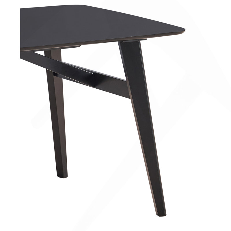 Black Finish Dining Table, 30"H x 71"L x 35"W, Black