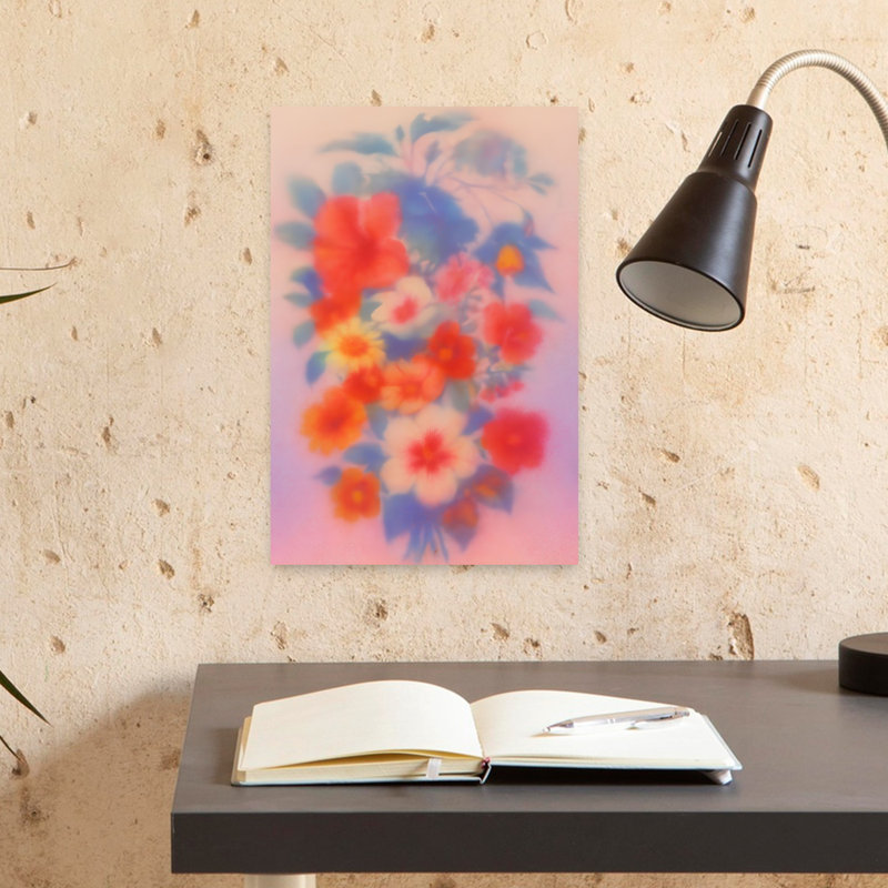 Art contemporain contemporain abstrait coloré, H 12 po x l 8 po