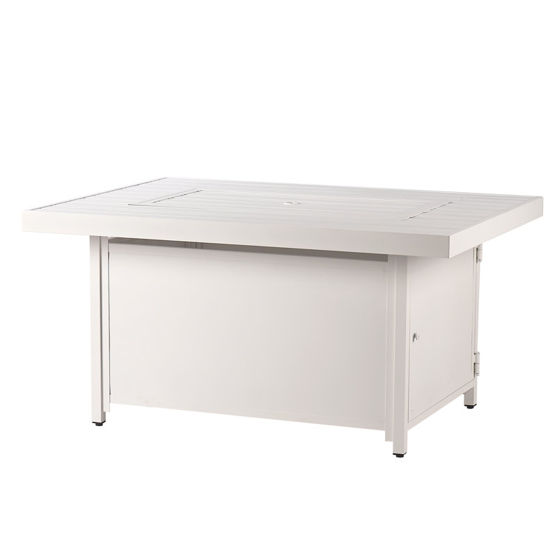 Carin X 36 po Table foyer au propane en aluminium, perles de verre, deux couvercles, couvercle, 55 000 BTU au fini gris