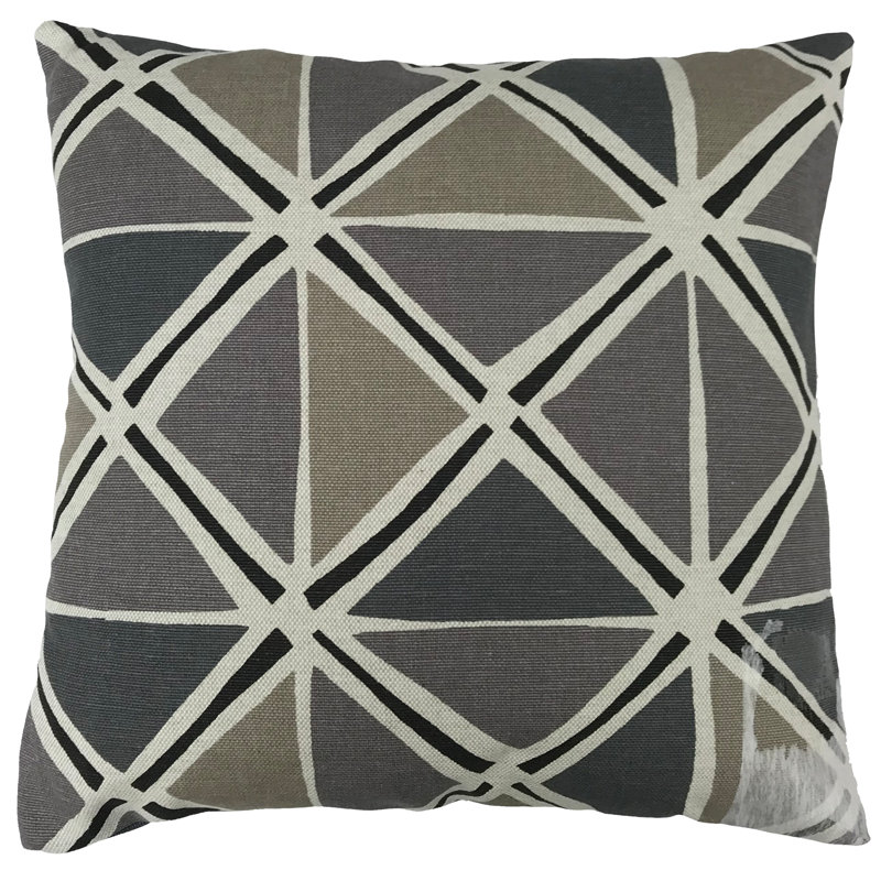 Indiya Indiya Geometric Pillow, 18" x 18", Grey