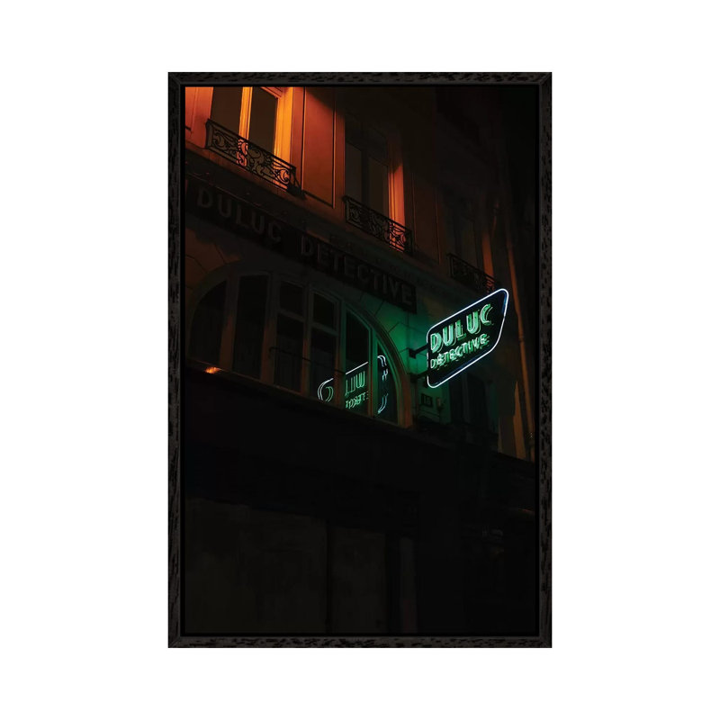 Paris Detective by Bethany Young - Print on Canvas, Black Framed, 66.04cm H x 45.72cm W x 3.81cm D