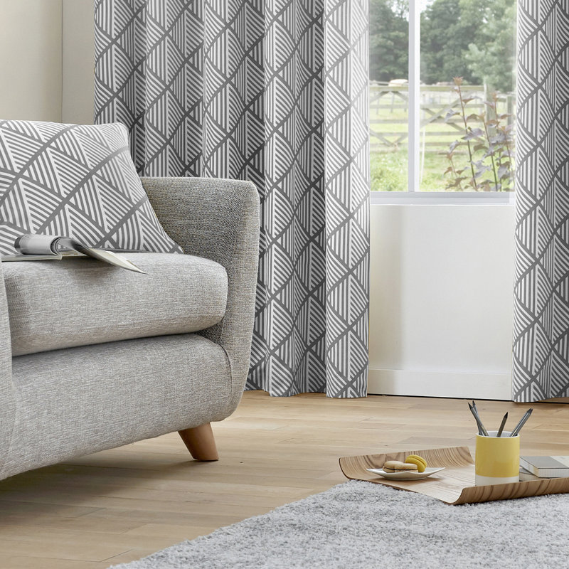 Brooklyn Geometric Square Cushion Cover, Grey