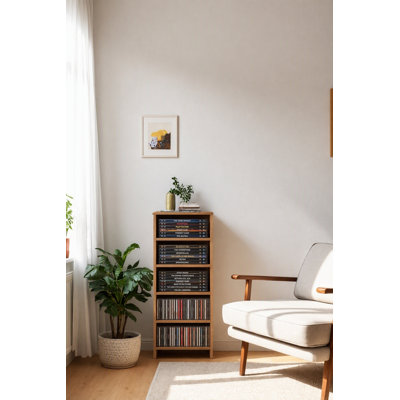 Beatrix 175cm H x 59cm W Solid Wood Standard Bookcase