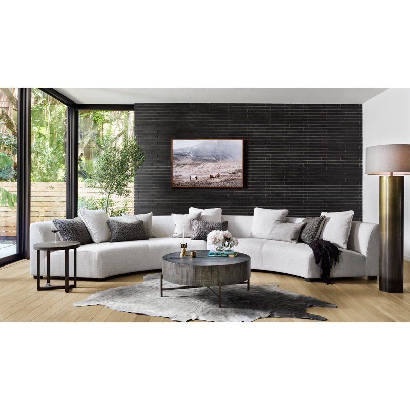 Liam Modular Sectional, Dover Crescent White Rayon / Viscose