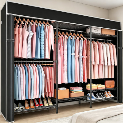 Portant à vêtements autoportant avec housse de protection, housse imperméable à fermeture à glissière, pour la lessive de chambre à coucher, couloir, appartement