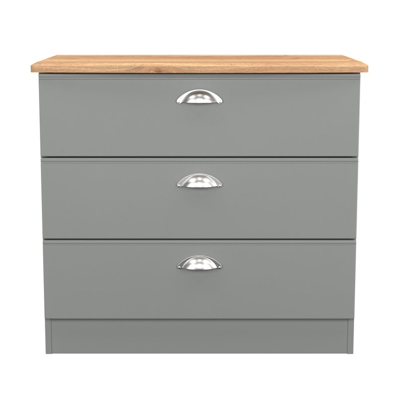 Abbagayle 77 cm W Chest of 3 Drawers, Green
