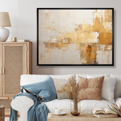 Minimalism Beige Horizon I - Abstract Wall Art Living Room