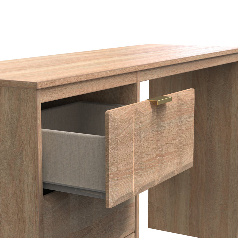 Besian 3 Drawer Desk  (Ready Assembled), Bardolino Oak