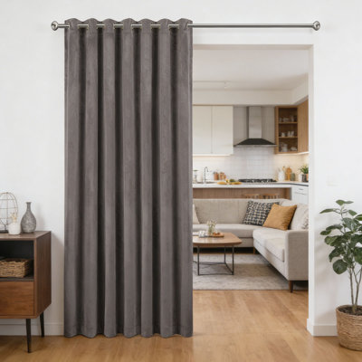  Velvet Grommet Door Curtain, Single Panel, Multiple Colors & Sizes Available