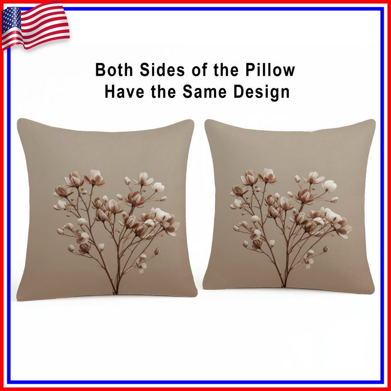 Coussins décoratifs Beige Magnolia, 20 x 20 pouces
