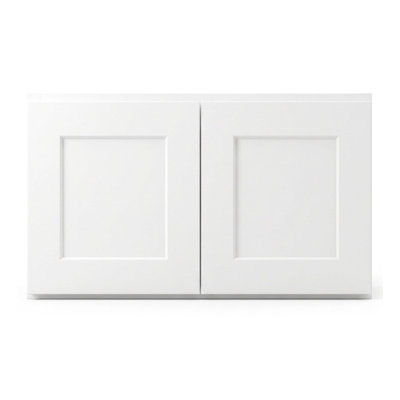 Armoire murale moderne de style Shaker en bois massif et contreplaqué, 2 portes, profondeur 61 cm (24 po), blanche - Hauteur 46 cm (18 po)
