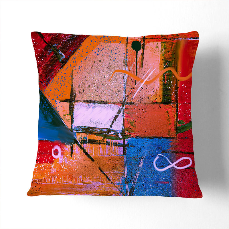 Abstract Square Cushion, 55 x 55 cm, Black