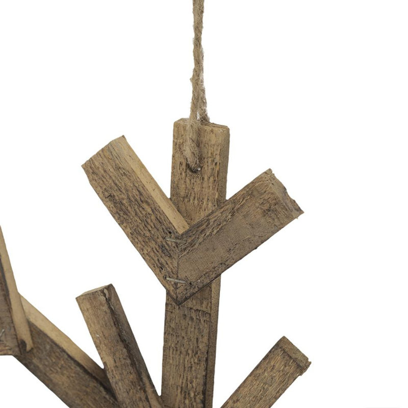 Rustic Brown Wooden Snowflake Ornaments Set of 6