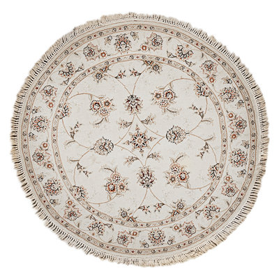 High-Quality Hand-Knotted Ivory Area Rug