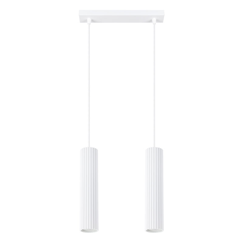 Bonina - Light Brushed Nickel Pendant, 13cm W x 14cm D, White, 2 Lights