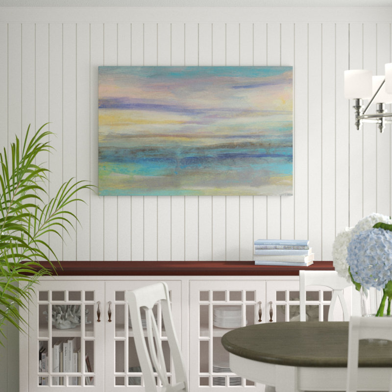 «Lilac Horizon II», peinture sur toile, H 32 po x l 48 po