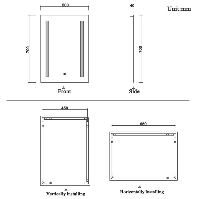 Swiftsure Rectangle Mirror, 70 x 50cm