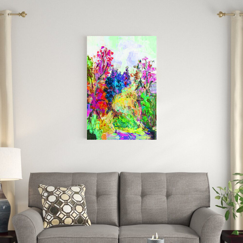 «Brightly Coloured Landscape», reproduction d'art sur toile tendue, H 36 po x l 24 po