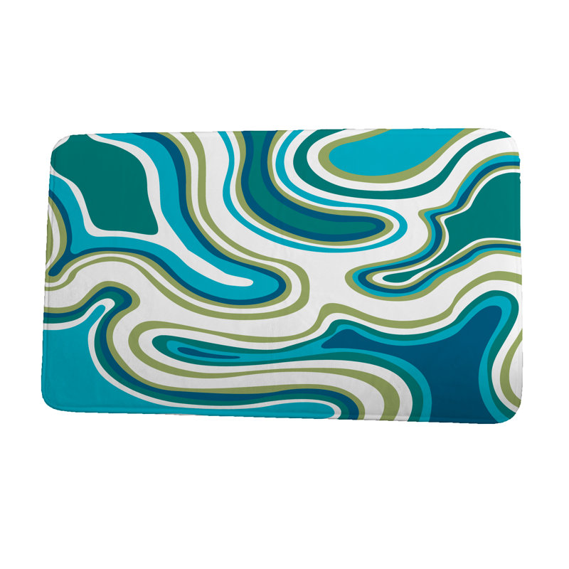 Tapis de bain Agate, l 21 po x L 34 po, bleu