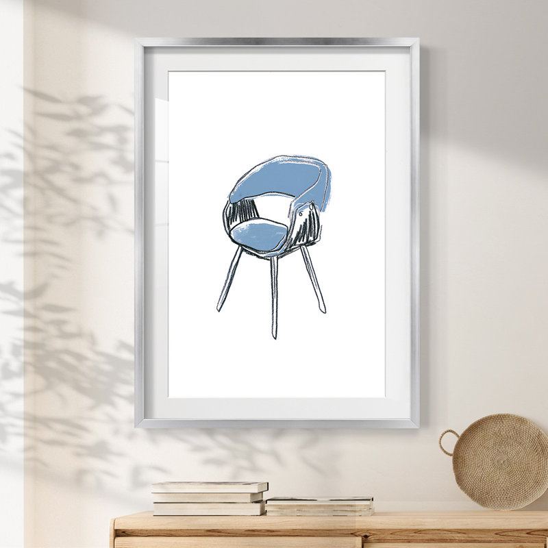 Take a Seat I -Framed Print, 28.5" H x 20.5" W, Silver