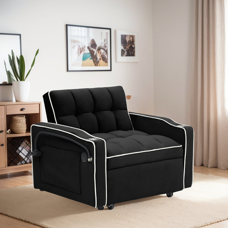 Tavonn 35,4 de large, Velours noir
