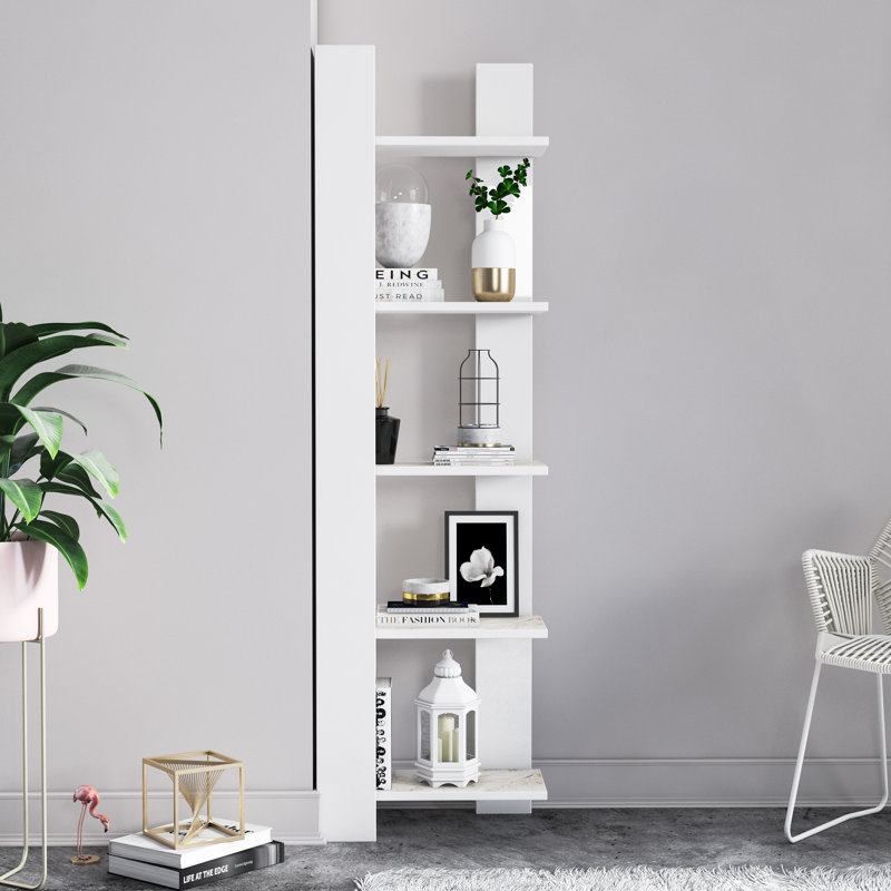 Bibliothèque d'angle Vaino H 63 "x l 17,7", Blanc