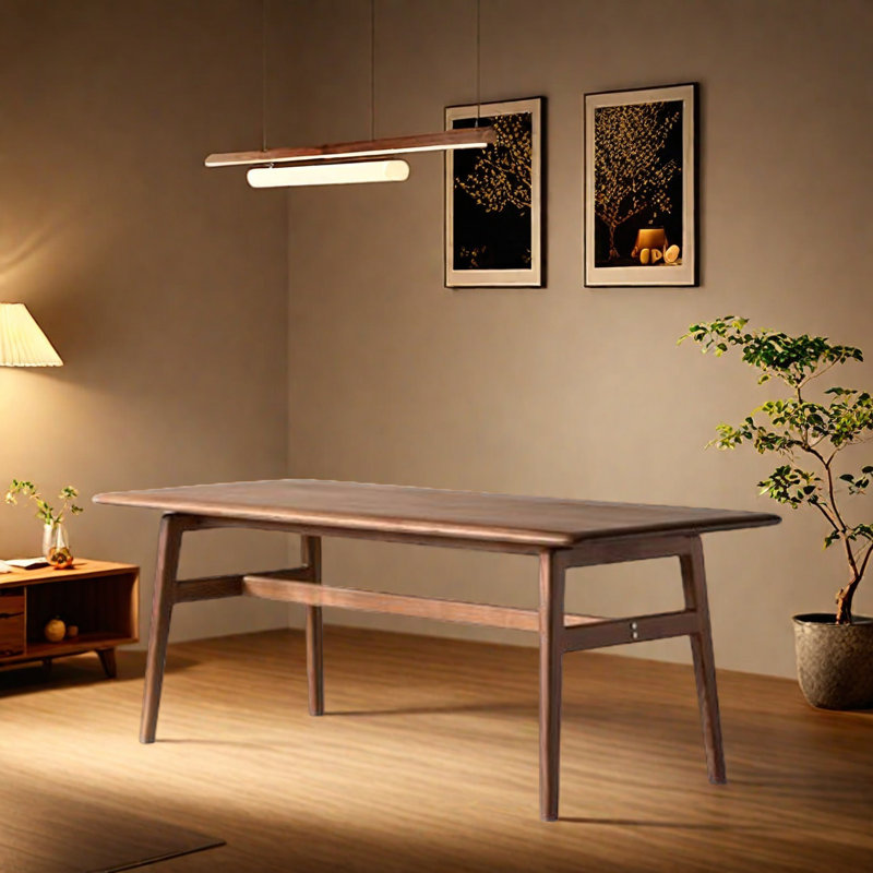 Minimalist Walnut Dining Table., 29.92"H x 62.99"L x 35.43"W