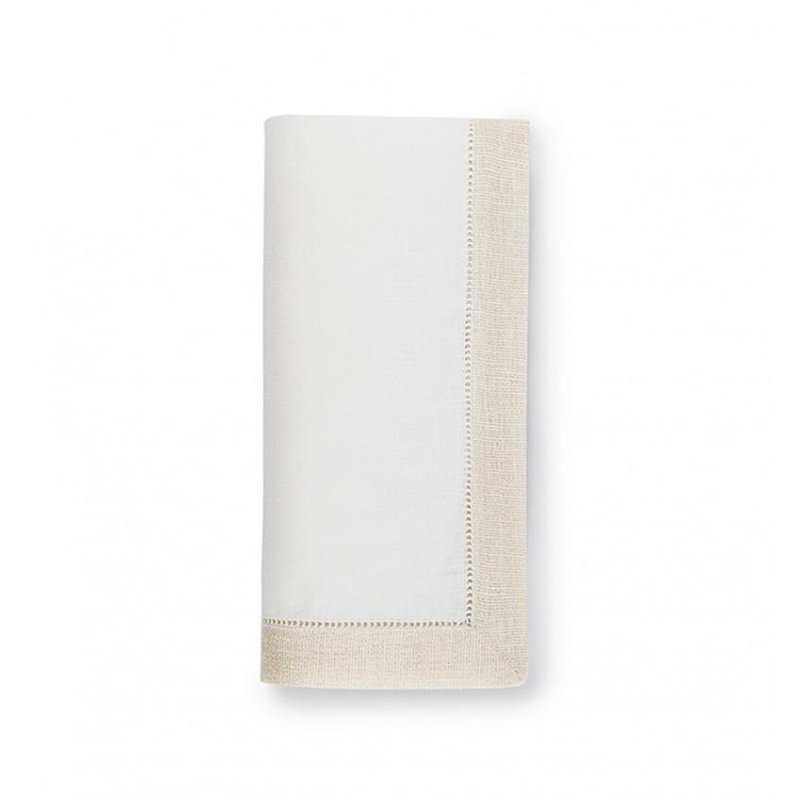 Filetto Linen Rectangle, White/Gold