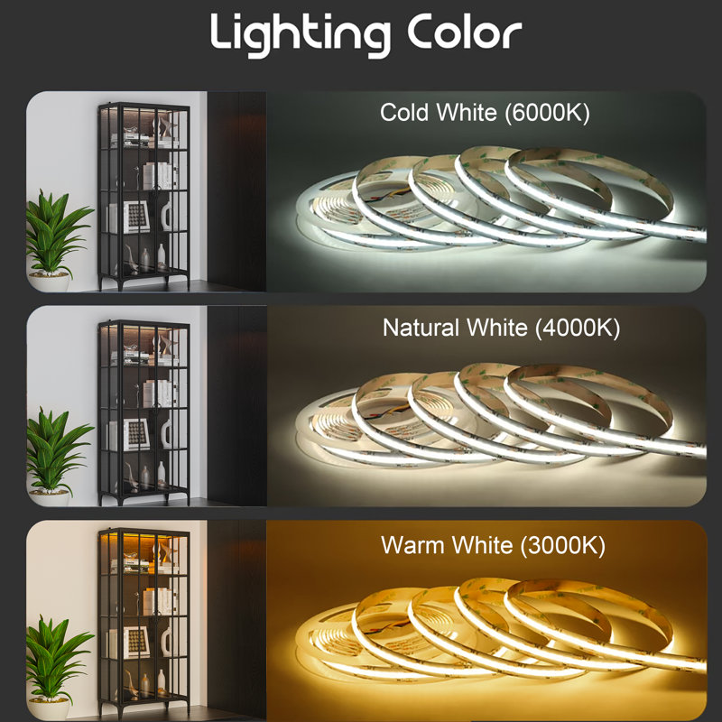 70.9" H Black Glass Display Cabinet With LED Lighting