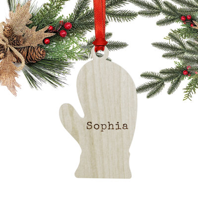 Ornement de noël en bois gravé au laser personnalisé