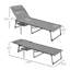 Chaise de bronzage pliante pour l'extérieur avec dossier réglable à 5 niveaux, table d'appoint, coussin, poche, gris-1643180216-1643180218