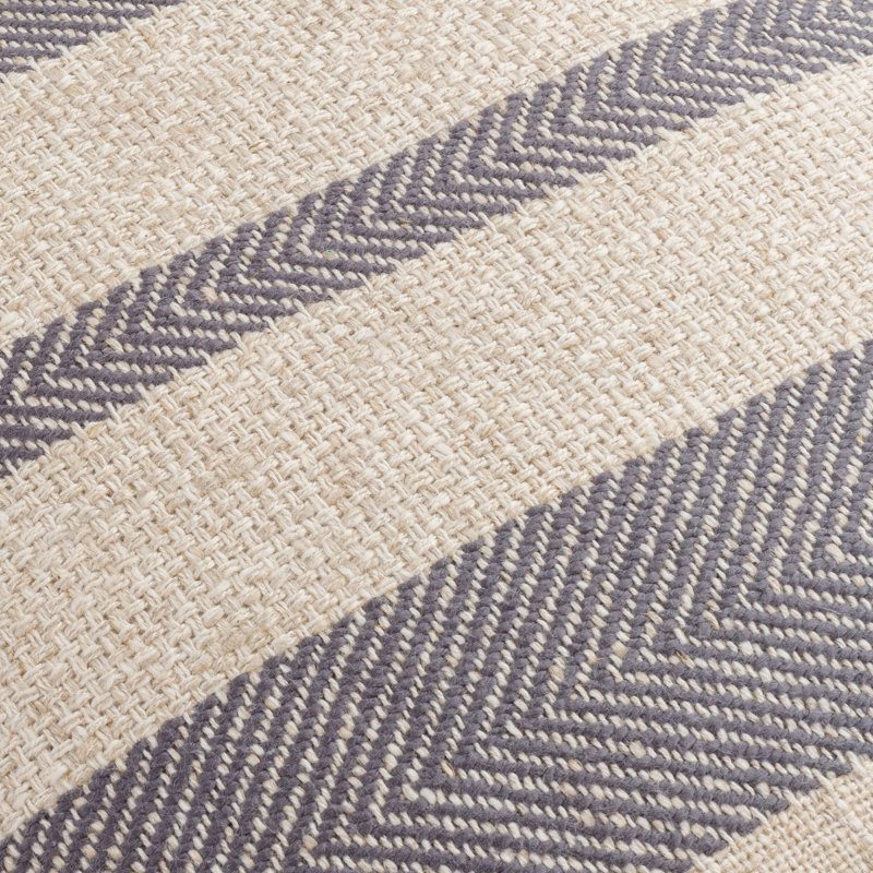 Mobley Accent Throw Pillow Cover, 18"H x 18"W, Light Beige/Charcoal Striped