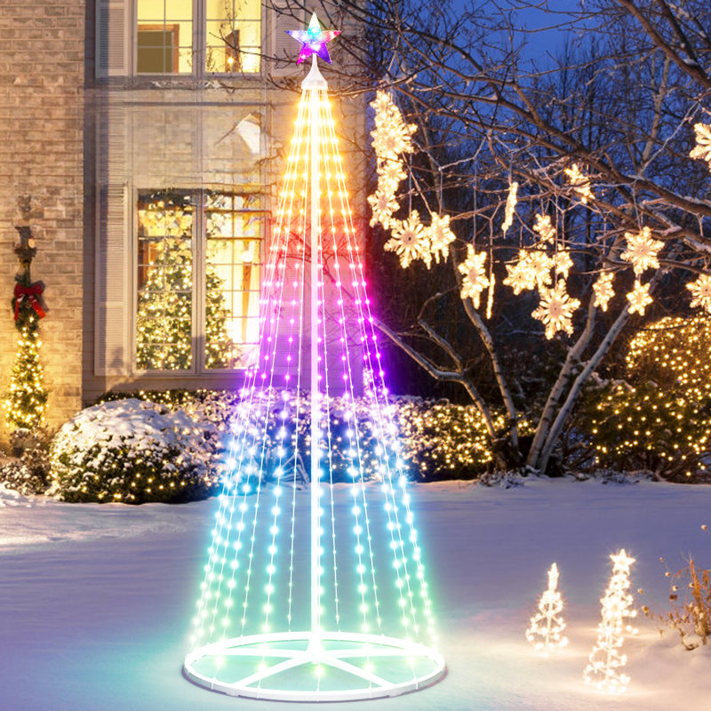 Arbre de Noël conique 6 pi avec lumière en forme d'étoile