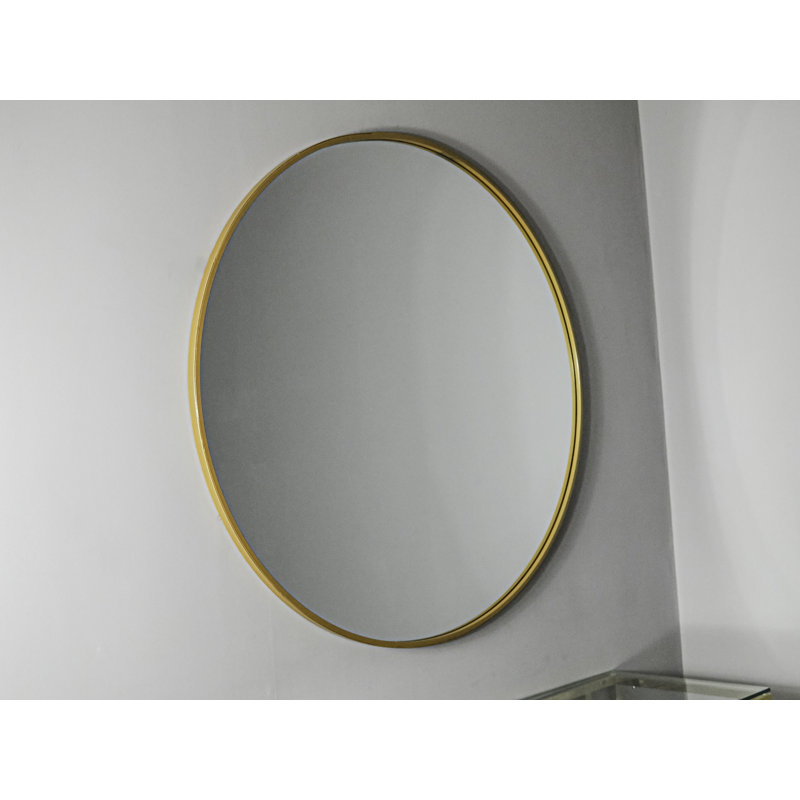 Handover Metal Flat Wall Mirror, 100cm H x 100cm W, Gold