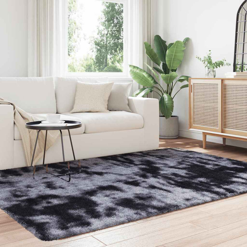 Shaggy Rug High Pile NAVARRA Dark Grey Polyester, Rectangle 130 x 200cm