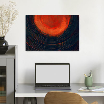 Fiery Cosmic Rings, art mural abstrait et vibrant contemporain