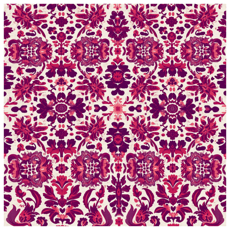 Housses de couette à motif damassé rose, Grand lit