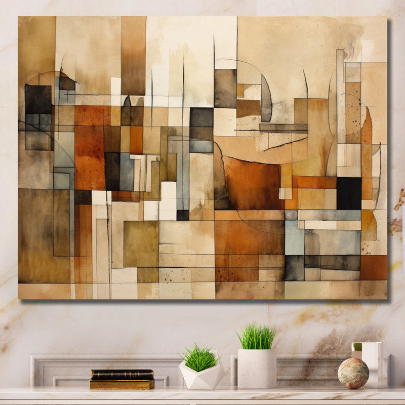 Modernist Expressions IV - Abstract Midcentury, art mural sur toile, H 24 po x l 32 po x P 1 po, Toile tendue