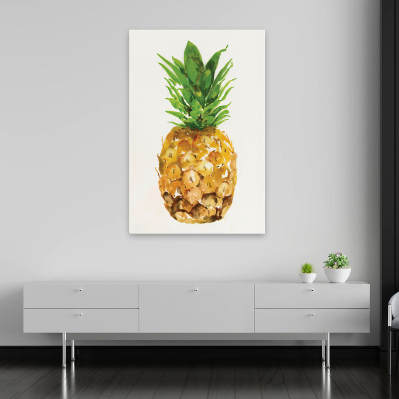 Ananas I, peinture de cuisine contemporaine, 60" H x 40" W