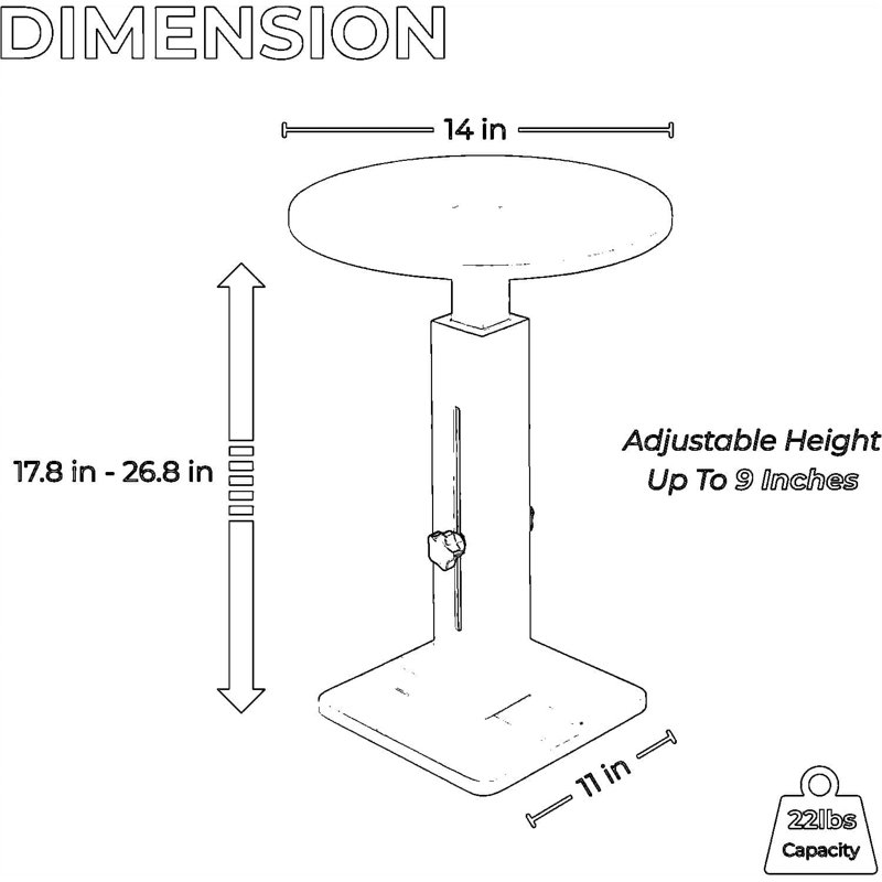 Table de chevet en bois massif à hauteur réglable, table d'appoint ronde moderne pour la chambre à coucher et le salon, table d'appoint minimaliste avec grain de bois naturel