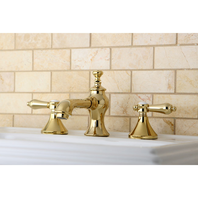 Robinet de salle de bain espacé Kingston, Laiton poli