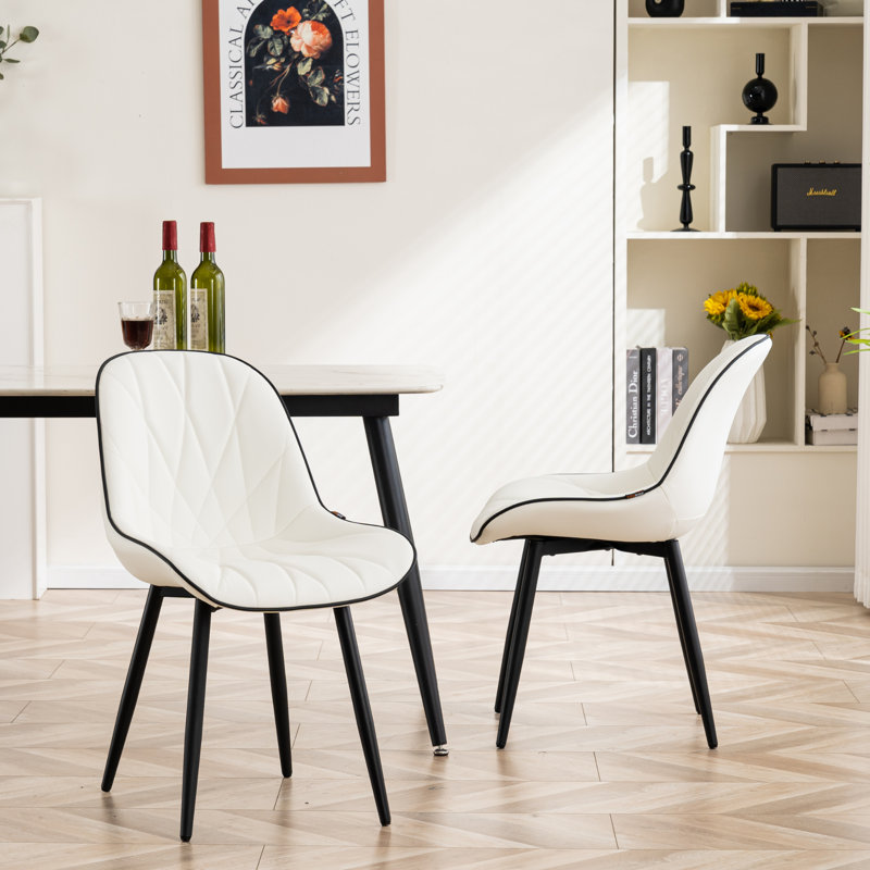 Chaise d'appoint rembourrée en similicuir Chardee, Blanc